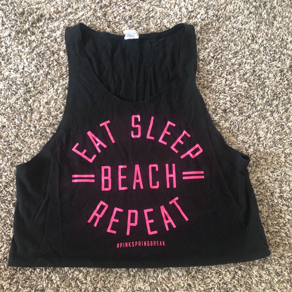 PINK spring break tank (black/pink)